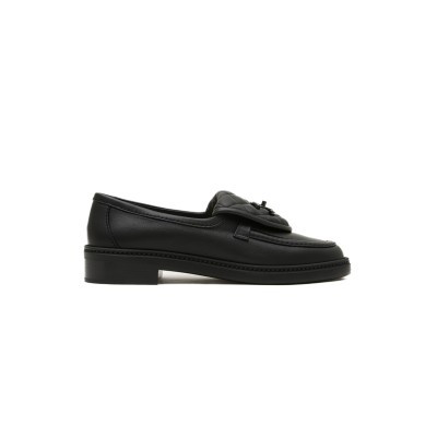 CHANEL QUILTED LEATHER CC TURNLOCK LOAFERS 